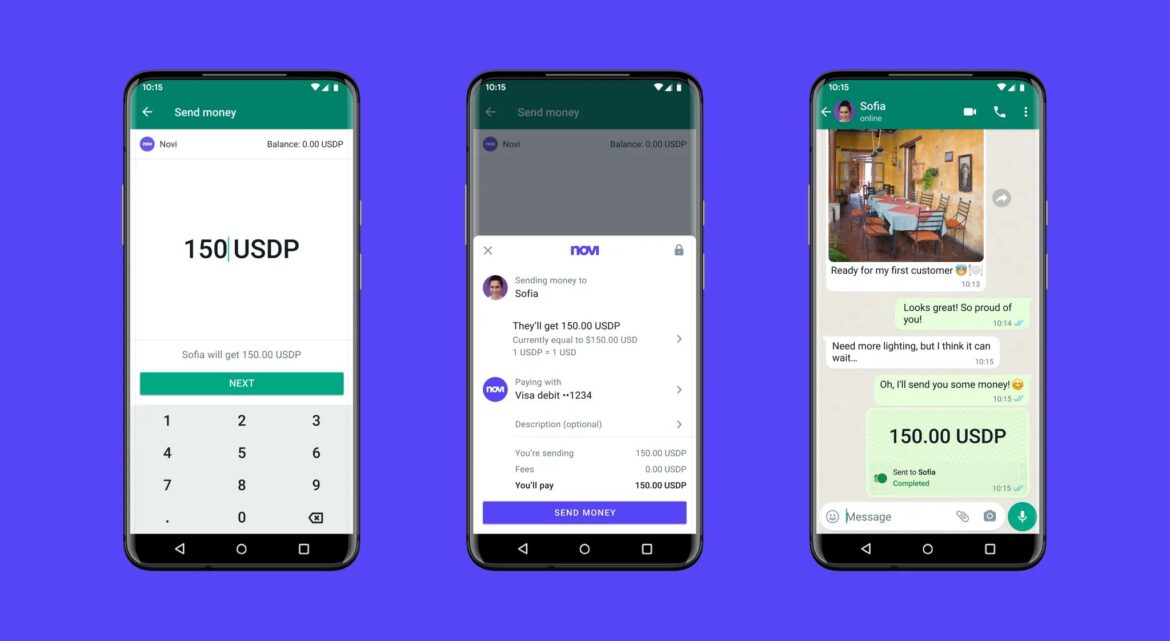 Whatsapp Novi Crypto payment
