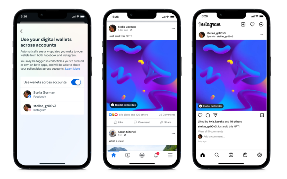 meta nft posts instagram facebook