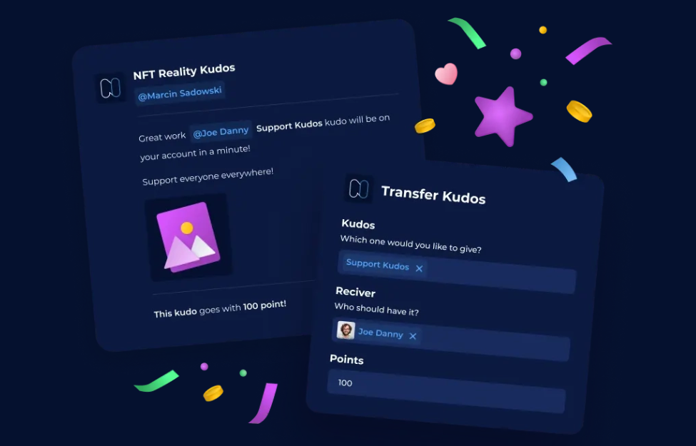 kudos nft employee recognition app slack